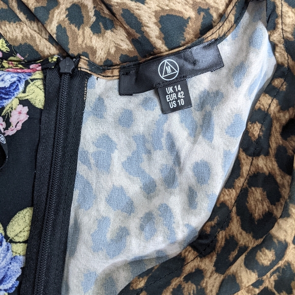 Missguided floral leopard print mini dress - Picture 3 of 5